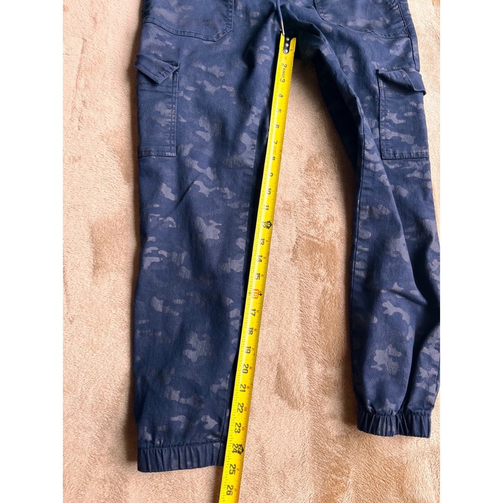Bevy Flog Women Camo Cargo Jogger Pants Navy Blue Stretch Size 28 Made in Israel - Picture 7 of 7